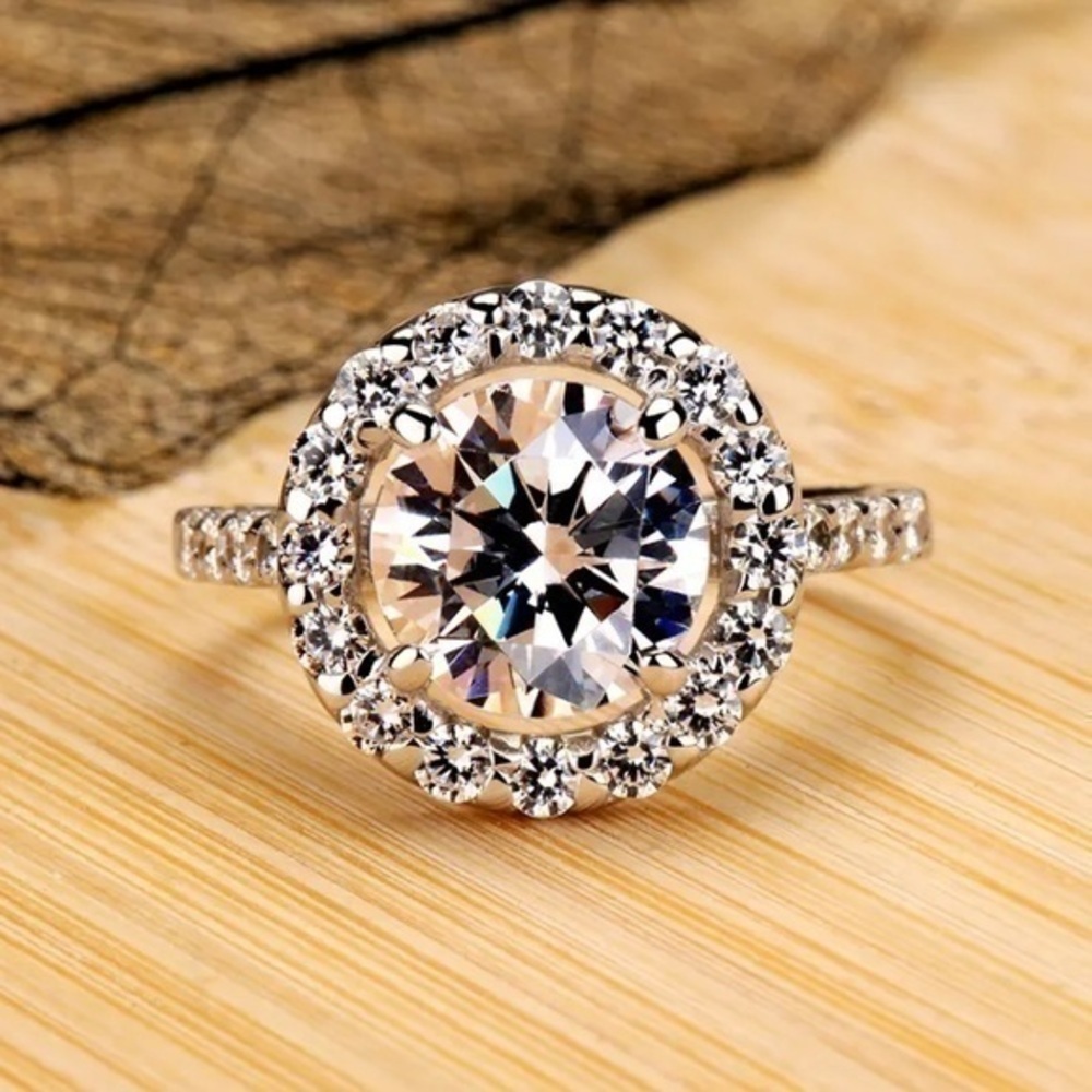 1ct Diamond 925 Silver Ring